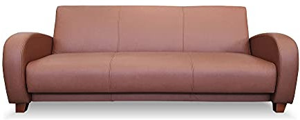 Quattro Meble Braunes Echtleder aufklappbar 3 er Couch Mediolan Breite 222cm mit Schlaffunktion und Bettkasten Ledersofa Sofa Echt Leder Farbauswahl !!!