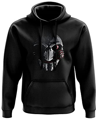 SMARTYPANTS Billy the Puppet Hoodie | Saw Horror Film Fan Pullover | Jigsaw Killer Novelty Gift | Unisex Black Adults