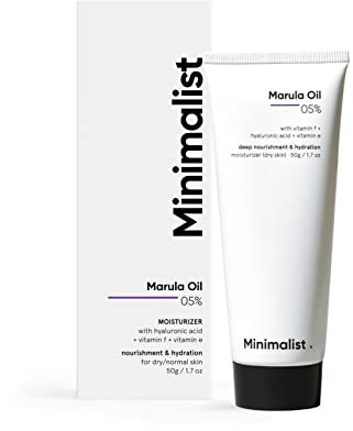 Minimalist Marula Oil 5% Crème hydratante pour le visage pour peaux sèches avec acide hyaluronique pour nutrition profonde et hydratation pour hommes et femmes 50 g (1 paquet)