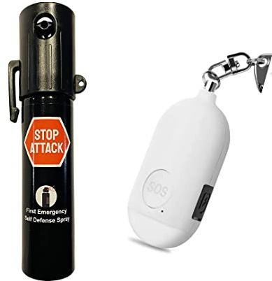 Kit de Survie : Spray Anti-Agression 20 ML et Alarme d'urgence 130 DB - Défense Personnelle Anti-Agression Blanche – Renforcez Votre Sécurité en Toute Discrétion