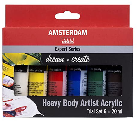 Amsterdam Expert Series Acrylfarbe Set | Probierset (6 x 20 ml Tuben) | Professionelle Acrylfarbe | Künstlerfarbe