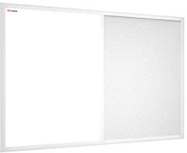 ALLboards Kombitafel 2 in 1 Magnettafel & Weiß Kork -Pinnwand 90x60cm, Holzrahmen weiß lackiert, Whiteboard Korktafel Kombitafel