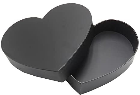 Valentine's Day Empty Fillable Cardboard Heart Shaped Gift Box Packaging Flower Sweets (Black)