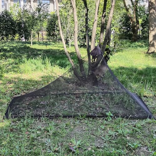 Aventik EDSRDLUZ 400 Fine Meshes Triangular Outdoor Camping Mosquito Net for Camping Bed Compact, Bug Net with Carry Bag 87 x 47 x 39 Ideal for Single Camping Use