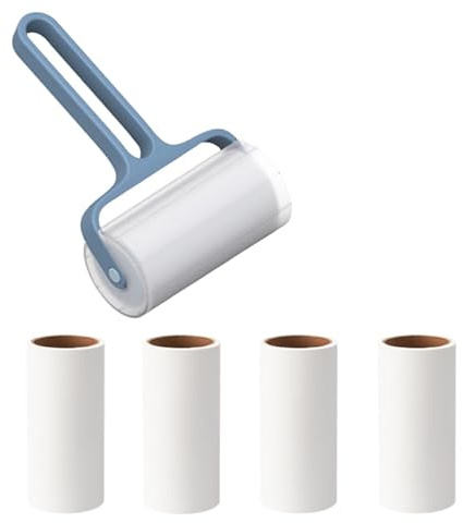 Fusselrolle, 4 Ersatzblätter à 300 Blatt, super klebrig zum Entfernen von Tierhaaren, geeignet für Kleidung, Teppich, Autositze, Staub (blau)