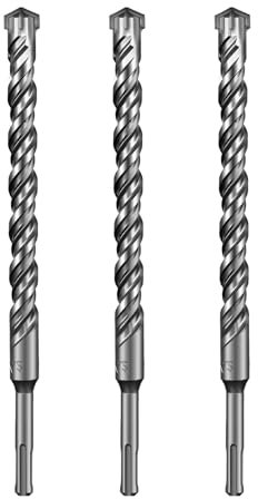 SALI Set di punte per trapano SDS Plus, 20 x 260 mm, 3 pezzi, per cemento armato, pietra naturale, muro di mattoni