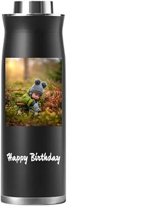 Seguire Personalized Travel Mug for Hot Drinks,Personalized Drinks Tumbler for Children,600ml Luxurious Thermal Vacuum Flask, Leakproof Tumbler, Coffee Mug with BPA Free Easy-Clean Lid (1, Black)