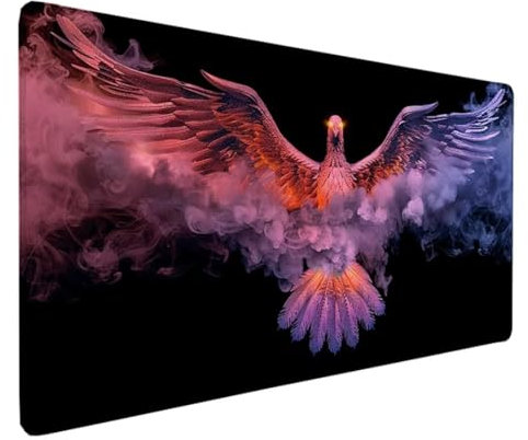 Tapis de Souris XXL 700x300x3MM, Tapis de Souris Gamer Blanc Tapis de Bureau Oiseau Mouse Pad Antidérapant Étanche, Bords Cousus Tapis de Bureau Gaming pour la Bureau, Jeux, Maison Déco Cadeau I-Q