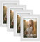 Set de 4 Marcos de Fotos 13x18 cm, Decoración del Hogar PVC Marcos de Fotos, Estilo Moderno para Exhibición en Pared o Mesa, Opción para Espacios de Arte, Oficinas y Hogares - Blanco