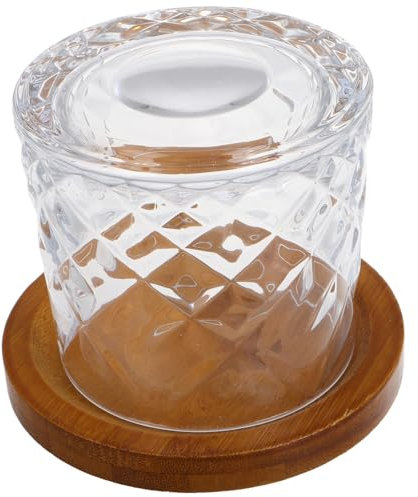 PRETYZOOM Verre à Whisky Rotatif 280 Ml En Verre Léger Avec Base Stable En Bois Polyvalent Pour Whisky Et Brandy Tasse Tournante Anti-basculement Pour Dégustation Et Présent