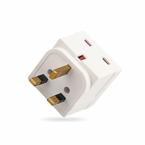 2 Way 3 Pin Plug Adapter 13A Multi-Plug Power Adaptor Extension With Double Socket Splitter UK Plug Adapter Used For Smart Phone, Refrigerator, Computer, Laptop, LED & Other Home (1)