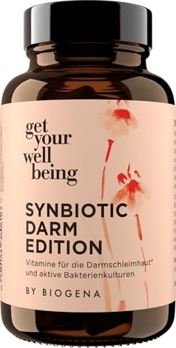 get your wellbeing by BIOGENA - Synbiotic Darmkur Komplex, 60 Kapseln | Pro- & Präbiotika für die Darmgesundheit, 7 Mrd. KBE aus 10 Bakterienstämmen, vegan, konservierungsstofffrei