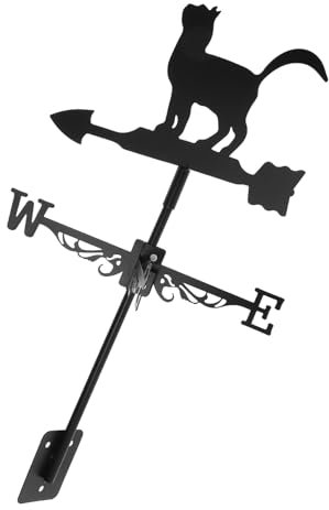 BESTonZON Wetterfahne Mit Katzen-Design Wetteranzeiger Für Garten Und Dekorativ Und Installieren Für Katzenliebhaber
