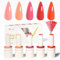 VENALISA Gel Nail Polish Set 5 Colors Light Pink Coral Orange Tomato Red Colors with a DIY Nail Tips & Colored Labels Collection Soak Off UV Gel Classic Nail Art Manicure for Holidays 2501