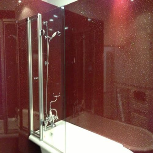 Red Sparkle Shower Panels 1m x 2400mm x 10mm Easy to Install PVC Made Wet Wall Panels