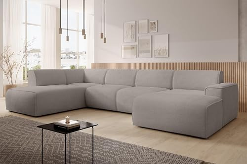 AXLIVING XXL Sofa U Form Didim Hellbraun 378 cm breit modern & großzügig L