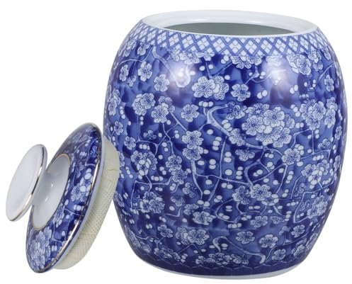 VALICLUD Barattolo Stoccaggio per tè in Porcellana Blu e Bianca Contenitore Ermetico da 1050 Ml Barattolo Multifunzionale per Cucina e Decorazione