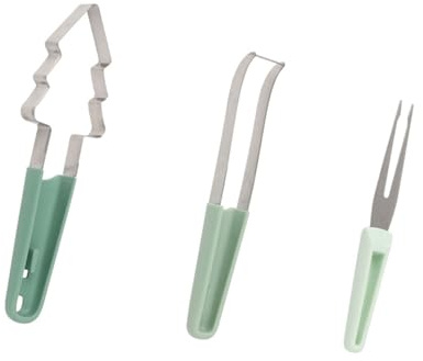 Zqxnt Ensemble 3 en 1 de coupe-pastèque en acier inoxydable avec fourchette et cutter faciles à utiliser pour la cuisine et le camping