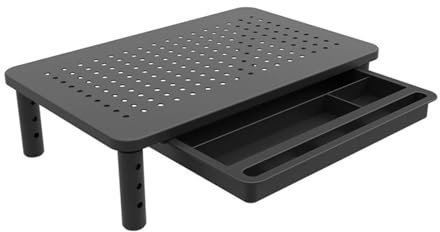 mophrati Laptop Cooling Rack With Elevated Storage For Desk Steel Desktop Home Office Keyboard Storage Rack Computer ForMonitor
