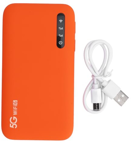 Qudinip Hotspot Mobile 5G, Routeur WiFi6 Portable à Grande Vitesse avec Emplacement pour Carte SIM et Batterie de 6100mAh, pour Les Jeux de Voyage en Streaming jusqu'à 16 Appareils