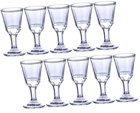 MUCKLILY Set 10 Bicchieri Da Liquore in Vetro Trasparente, 10 Ml, Calici Per Vino Bianco Resistenti a Rottura, Per Feste, Matrimoni e Ristoranti Alla Moda