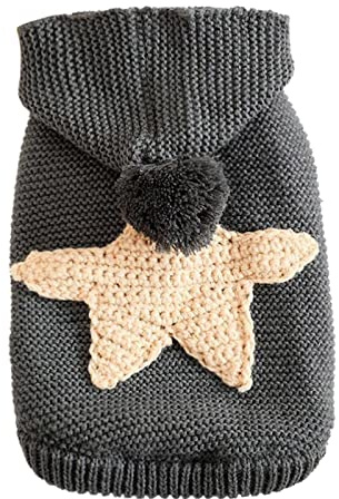 Hundepullover Kleine, Weihnachtspullover Hunde Katzen Wärme Dackel Hundepulli Strick Pullover Winter Warm Dog Clothes Strickmantel Welpenkleidung Kleidung Französische Chihuahua (Beige, L)