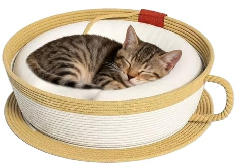 KattSängar,Klösmatta Kaffekoppsformad Korg | Inomhus Kattläger Korg Bo Hus | För Skrivbord Sängfönster Bil Sofa Bord Jul Vinter
