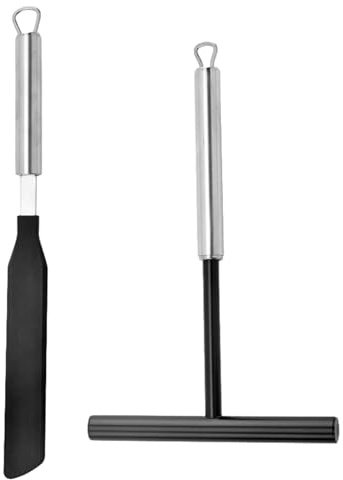 Kit Spalmatore Per Crepe Antiaderente – Raschietto Per Pancake, Set Di Utensili In Metallo | Strumenti Per Cucinare Crêpe, Per La Cottura In Cucina, Spatola Per Pancake, Strumento Per Distri