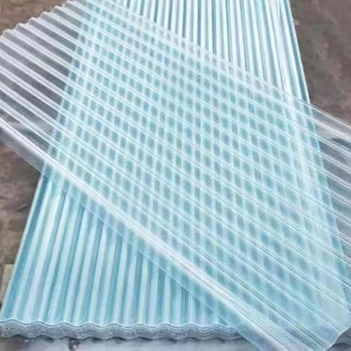 Pannello per Tetto Ondulato in Policarbonato Trasparente Da 1mm,Pannelli Di Illuminazione Naturale Protezione UV,Rivestimenti per Pareti,Lamiere Ondulate in Plastica,12Pcs-0.9x0.6m(35x24in)