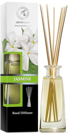 Reed Diffuser Jasmine 100 ml - Room Fragrance - Home Fragrance - Air Freshener - Scented Diffuser - Gift - Home - Office - Boutique - Floral & Long Lasting Aroma - Aromatherapy