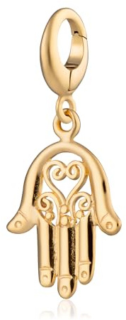 Lily Charmed - 925 Sterling Silver Fatima Hand Charm Gold Plated