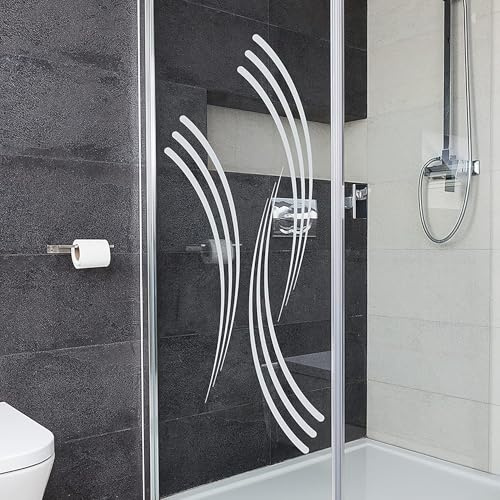 GRAZDesign Streifen Aufkleber gegen Glastür-Unfälle Selbstklebende Fensterfolie für Wohnzimmer Aufkleber für Glastür & Dusche - 131x50cm / Silbergrau
