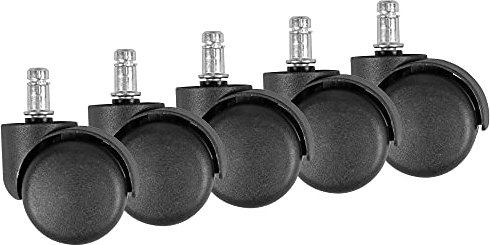 KADIMA DESIGN 5er Set gebremste Bürostuhlrollen 50mm für Teppichboden Weichbodenrollen