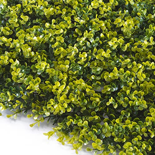 TENAX Divy 3D Panel Buxus 0,50 x 1 m Verde-Amarillo, Panel Modular con Hojas Artificiales Tipo Boj para Decoración de Pared Jardín Vertical
