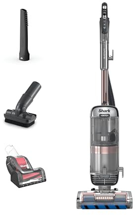 Shark AZ2002 Vertex Powered Lift-Away Upright Vacuum with DuoClean PowerFins, Self-Cleaning Brushroll, Large Dust Cup, Pet Crevice Tool, Dusting Brush & Power Brush, Silver/Rose Gold