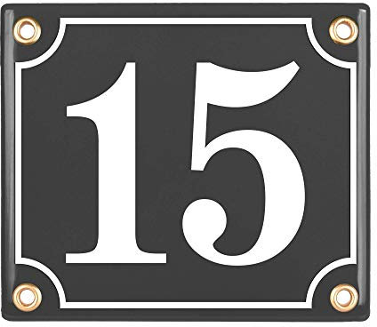 Numero Civico Esterno con Indirizzo - 12x14 cm - Targhe Personalizzate in Ceramica - Antracite