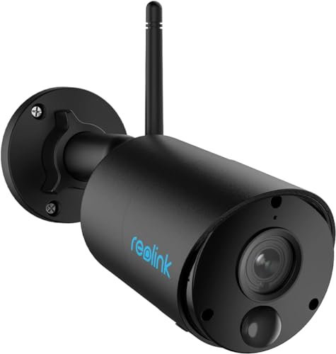 Reolink 3MP Caméra Solaire à Batterie, Caméra WiFi sans Fil avec Détection de Personne/Véhicle, Time Lapse, Vision Nocturne, Audio Bidirectionnel, Caméra de Surveillance Exterieure, Argus Eco (Noir)