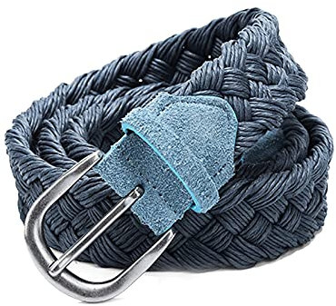 Cycat Geflochtene Gürtel mit Wachs-Seil-Strick ohne Löcher Flechtgürtel, Blau, 100