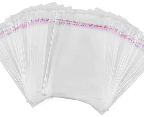 400 Stück Selbstklebende OPP Tütchen Beutel Plastiktüten klein Cellophantüten Flachbeutel Transparent Geschenktüten 10x18cm Perfekt für Schmuck Kleine Accessoires Wiederverwendbare Versiegelungstüten