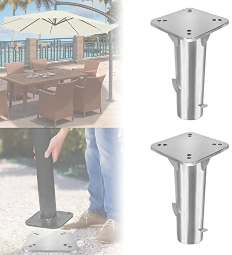 LARS360 Universell golvhylsa universell golvplatta parasollstativ paraplystativ av metall med bottenplatta för parasoller (2 stycken)