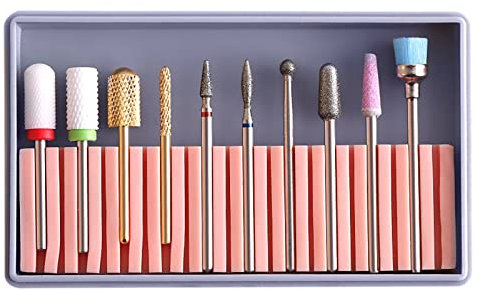 Nagelbohrer-Set, 10 Stück, 3/32 Zoll Nagelbohrer für Nägel Nagelhautentferner Nagelfeile Maschine Zubehör