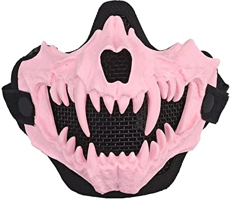 Yzpacc Airsoft Half Face Masks Tactical Face Protection Mesh Mask for Halloween Paintball CS Hunting