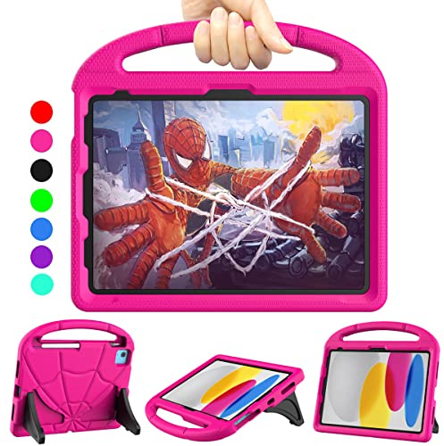 TrendGate Étui pour iPad 10e/Air 5e/4e Génération 2022 - Coque Enfants Résistante aux Chocs avec Poignée et Porte-Crayon pour iPad 10/Air 6/5/4/Pro 11 - Rose