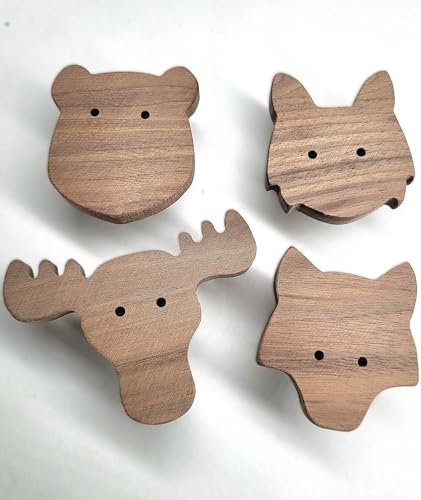 Gancho de pared para niños de madera, animales, niños, habitación de los niños, animales escandinavos, alce, lince, lobo, oso, decoración, perchero, perchero, perchero, estilo escandi