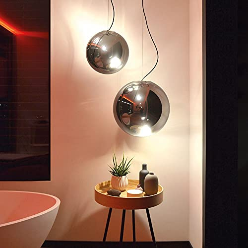 s.luce Sphere Pendelleuchte Glaskugel, Farbe:Chrom/Rauch, Größe:Ø 40cm