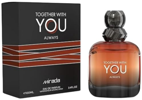 MIRADA Together With You Always, Men's Eau de Parfum (EDP) 3.4 FL. Oz (100ml), Men’s Perfume with Notes of Pink Pepper, Juniper, Violet, Toffee, Cinnamon, Sage, Lavender, Vanilla, Tonka Bean