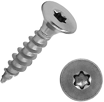 Spånskivskruvar med försänkt huvud och torxdrift (TX) av rostfritt stål A2/VA2 | helgängad | träskruv | träbyggskruv | universalskruv | 3,0 x 25 mm, 50 stycken