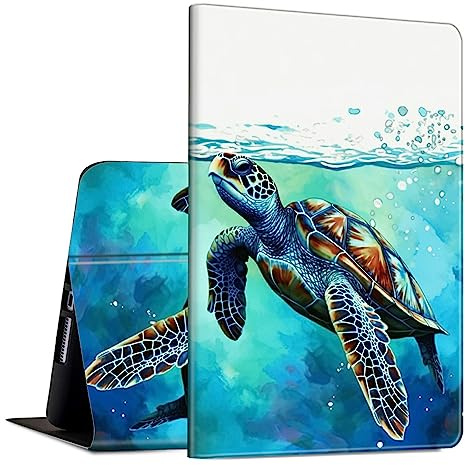Case for Samsung Galaxy Tab S6 Lite 10.4 Inch 2022/2020 Model (SM-P610/P613/P615/P619) PU Leather Slim Folio Lightweight Smart Cover with Auto Wake/Sleep Case for Galaxy Tablet S6 Lite,Sea Turtles