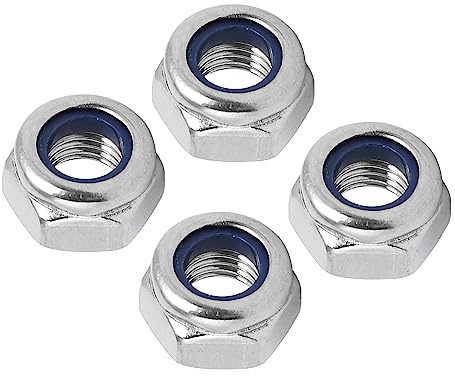 QUARKZMAN 4pz M8 x 1mm Esagonale Metrico Fine Esagonale Lock Dadi Argentato | Blocco Dado, 304 Acciaio inossidabile, per Tubazioni Automobile Motori