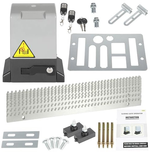 Ansobea Azionamento per cancello scorrevole da 550 W, set di apertura per porta del garage, azionamento elettrico scorrevole fino a 1200 kg, lunghezza del cancello 12 m, con funzione di chiusura